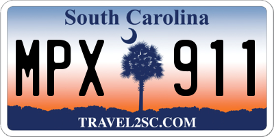 SC license plate MPX911