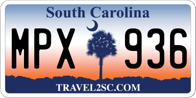 SC license plate MPX936