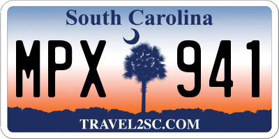 SC license plate MPX941