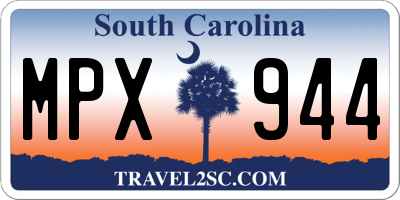SC license plate MPX944