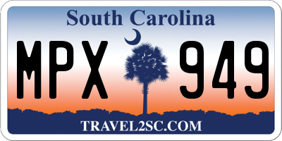 SC license plate MPX949