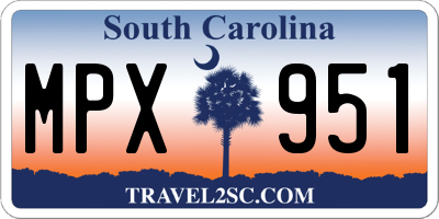 SC license plate MPX951