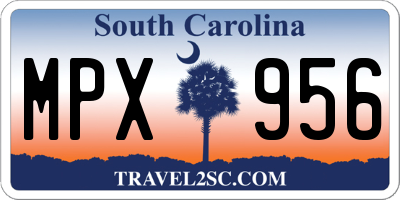 SC license plate MPX956