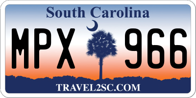SC license plate MPX966