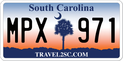 SC license plate MPX971