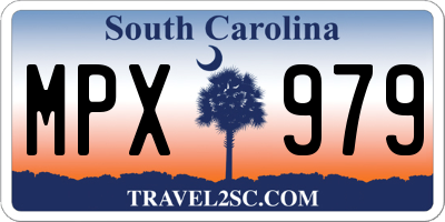 SC license plate MPX979