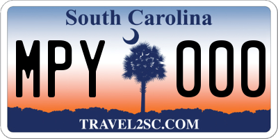 SC license plate MPY000