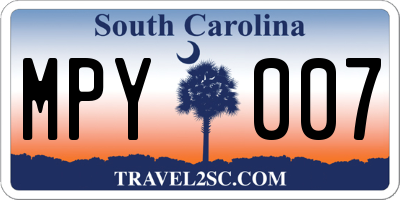 SC license plate MPY007