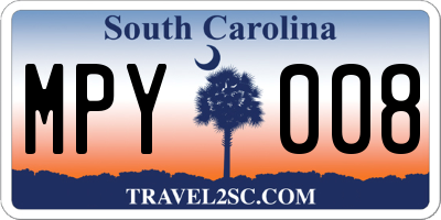 SC license plate MPY008