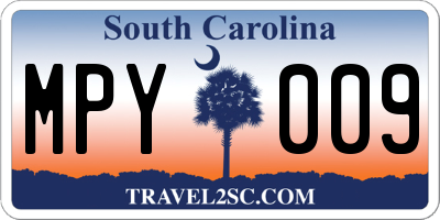 SC license plate MPY009