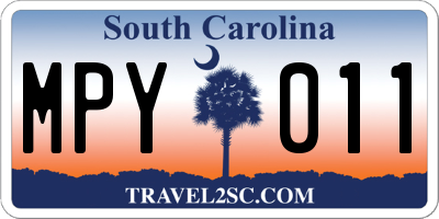 SC license plate MPY011