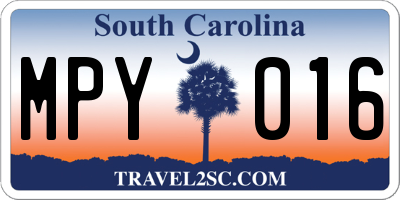 SC license plate MPY016