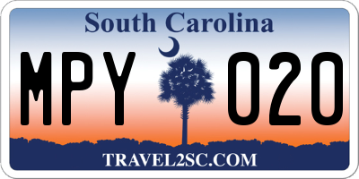 SC license plate MPY020