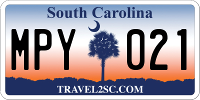 SC license plate MPY021