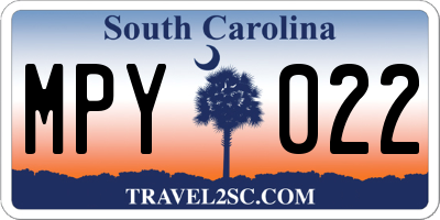 SC license plate MPY022