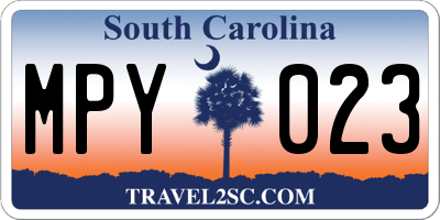 SC license plate MPY023