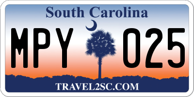 SC license plate MPY025