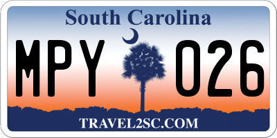 SC license plate MPY026