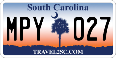 SC license plate MPY027