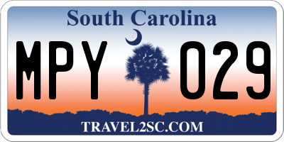 SC license plate MPY029