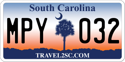 SC license plate MPY032