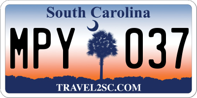 SC license plate MPY037