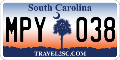 SC license plate MPY038