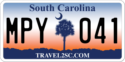 SC license plate MPY041