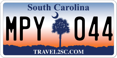 SC license plate MPY044