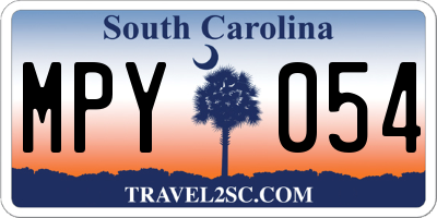 SC license plate MPY054