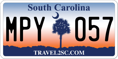 SC license plate MPY057