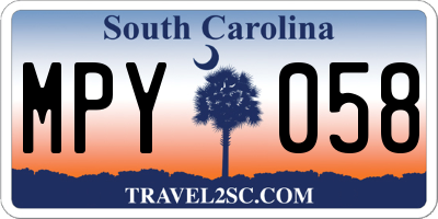 SC license plate MPY058