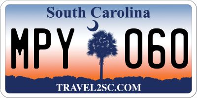 SC license plate MPY060