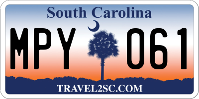 SC license plate MPY061