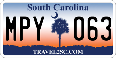 SC license plate MPY063