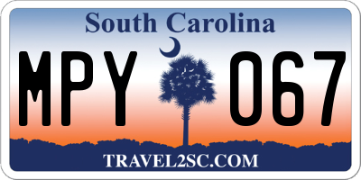 SC license plate MPY067