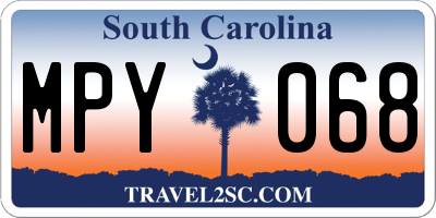 SC license plate MPY068