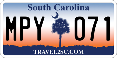 SC license plate MPY071