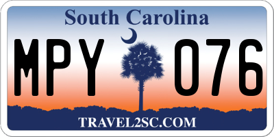SC license plate MPY076