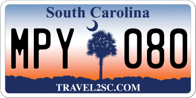 SC license plate MPY080