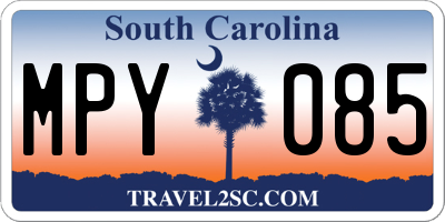 SC license plate MPY085