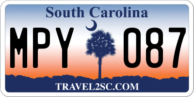 SC license plate MPY087