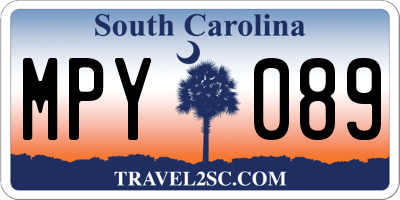 SC license plate MPY089