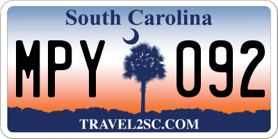 SC license plate MPY092