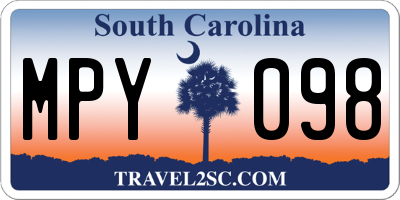 SC license plate MPY098