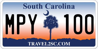SC license plate MPY100