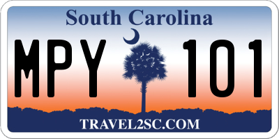 SC license plate MPY101