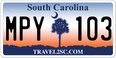 SC license plate MPY103