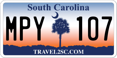 SC license plate MPY107