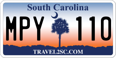 SC license plate MPY110